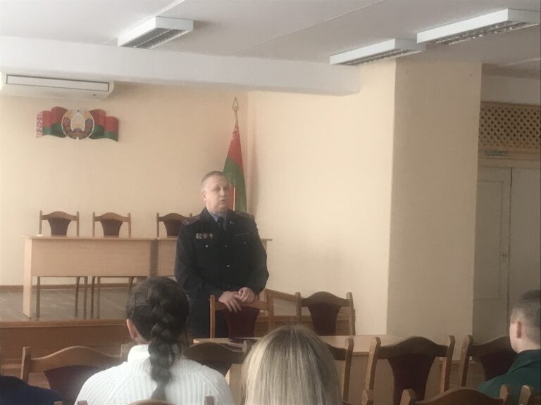 Встреча коллектива предприятия с первым заместителем начальника отдела внутренних дел администрации Советского района г.Гомеля – начальником милиции общественной безопасности Романенко Александром Юрьевичем